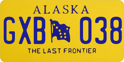 AK license plate GXB038