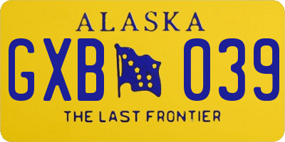 AK license plate GXB039