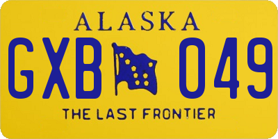 AK license plate GXB049