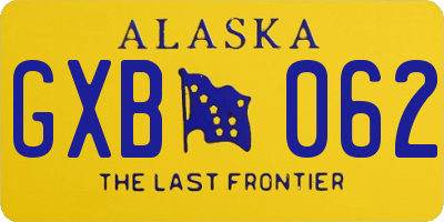 AK license plate GXB062