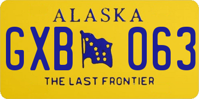 AK license plate GXB063