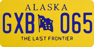 AK license plate GXB065