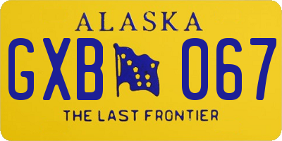 AK license plate GXB067