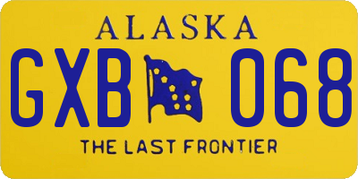 AK license plate GXB068