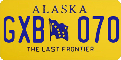 AK license plate GXB070