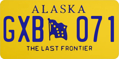 AK license plate GXB071