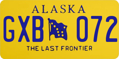 AK license plate GXB072