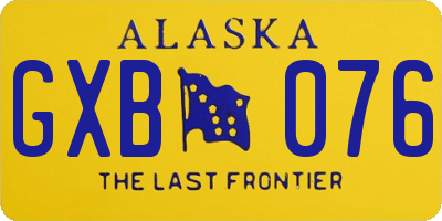 AK license plate GXB076