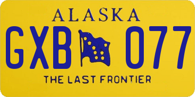 AK license plate GXB077