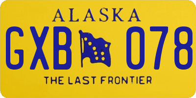 AK license plate GXB078