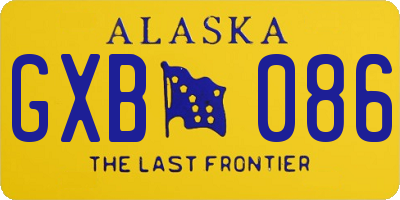 AK license plate GXB086