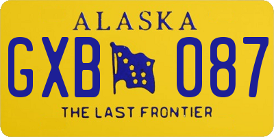 AK license plate GXB087