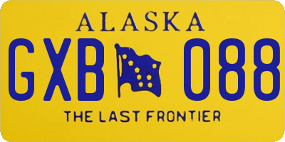 AK license plate GXB088