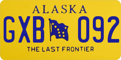 AK license plate GXB092