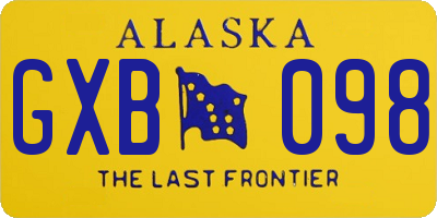 AK license plate GXB098