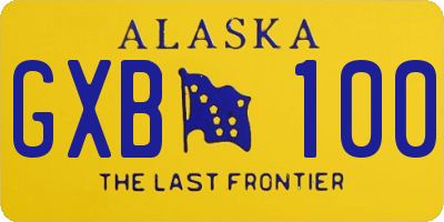 AK license plate GXB100