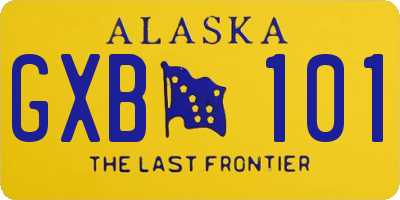 AK license plate GXB101