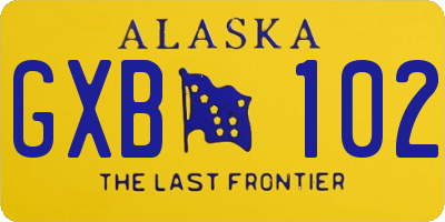 AK license plate GXB102