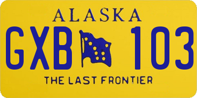 AK license plate GXB103