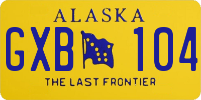 AK license plate GXB104