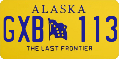 AK license plate GXB113