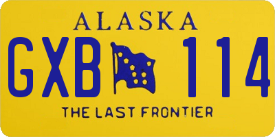 AK license plate GXB114