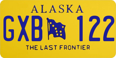 AK license plate GXB122