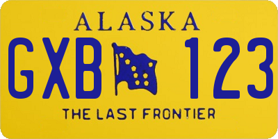 AK license plate GXB123