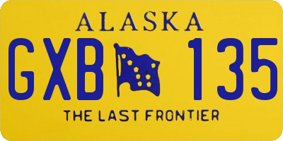 AK license plate GXB135