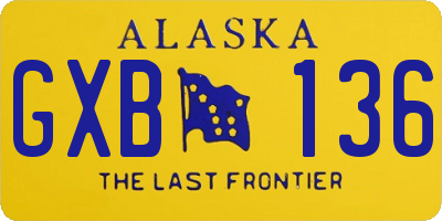 AK license plate GXB136