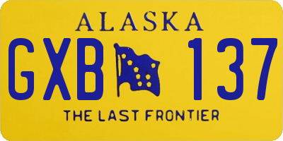 AK license plate GXB137