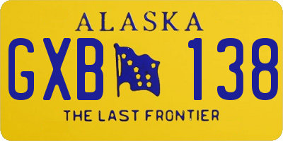 AK license plate GXB138