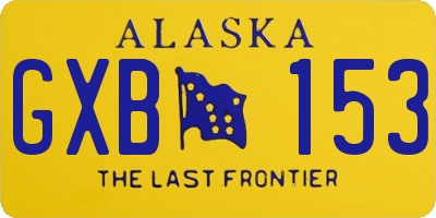 AK license plate GXB153