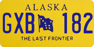 AK license plate GXB182