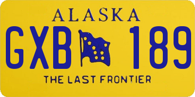 AK license plate GXB189