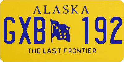 AK license plate GXB192