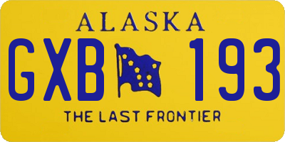 AK license plate GXB193