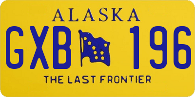 AK license plate GXB196