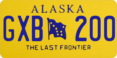 AK license plate GXB200