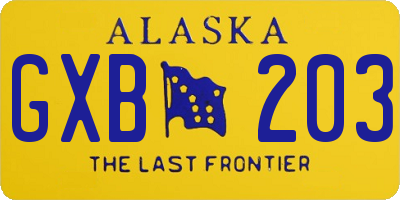 AK license plate GXB203