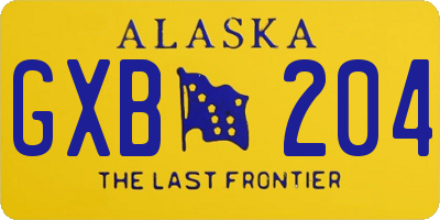 AK license plate GXB204