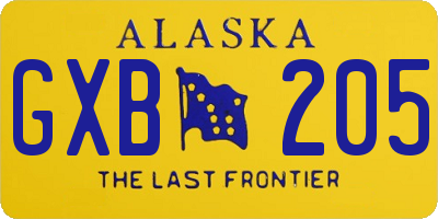 AK license plate GXB205