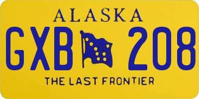 AK license plate GXB208