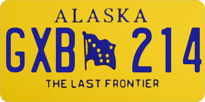 AK license plate GXB214