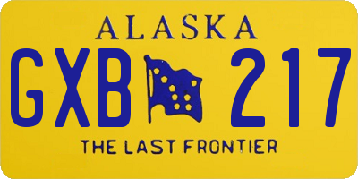 AK license plate GXB217