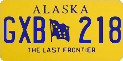 AK license plate GXB218