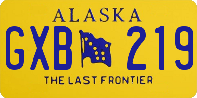 AK license plate GXB219