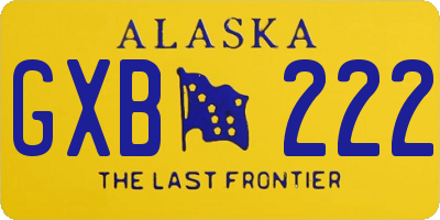 AK license plate GXB222