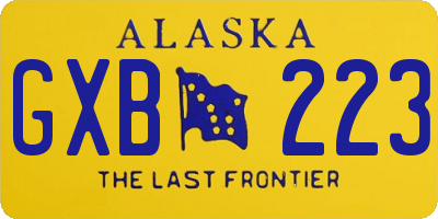 AK license plate GXB223