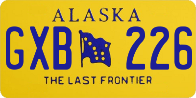 AK license plate GXB226